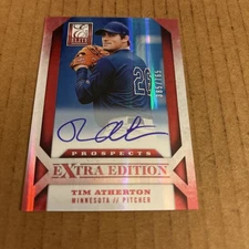 2013 Elite Extra AUTO ROOKIE SP Tim Atherton RC #192 Twins Baseball Card (f3)