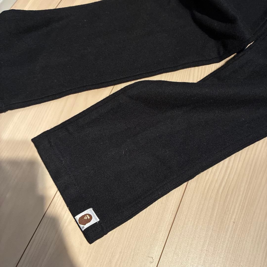 A Bathing Ape Wool Nylon Slim Straight Pants Black Waist 76cm thumbnail 3