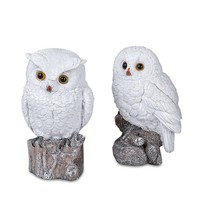 2Er Set Dekofiguren Schneeeulen Winterzeit H. 15Cm Weiß Formano W25