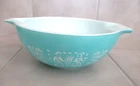 Vtg Pyrex #444 Turquoise Butterprint 4 qt. Cinderella Mixing Nesting Bowl