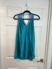Victoria Secret Teal Lace Chemise Size Large