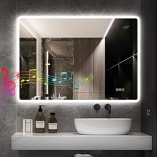 24"x32" LED Bathroom Mirror with Bluetooth Speaker  3 Color Temperature,