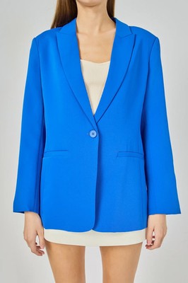 NEW Endless Rose Size SMALL Tailored Blazer with Notched Lapel Cobalt Blue $120