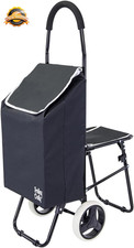 Trolley Dolly Sport with Chair   Foldable Grocery Cart on Wheels   Multi Use Rol