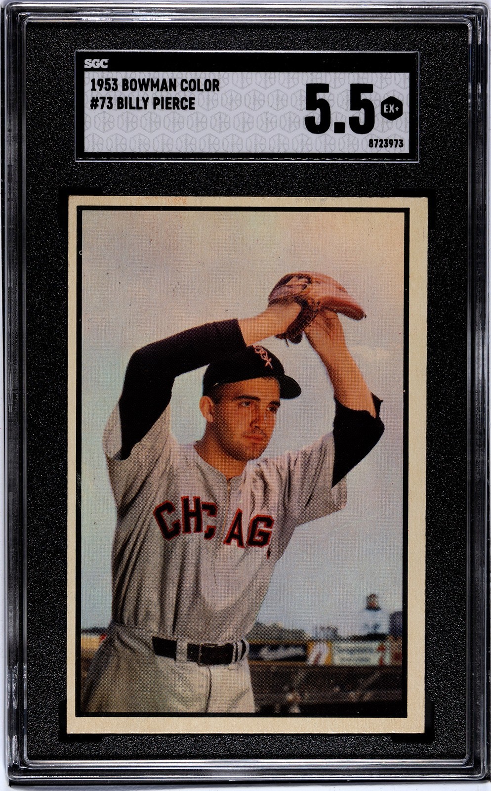 1953 Bowman Color BILLY PIERCE Chicago White Sox #73 SGC 5.5 EX+ Condition