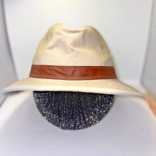 Vintage Hand Made DPC Dorfman Pacific Company Trilby Hat Beige Sz Medium Fedora