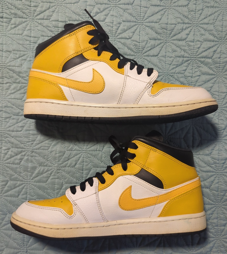 Nike Air Jordan 1 Mid University Gold/White/Black Men's 10. Sneakers 554724-170  - Picture 2 of 7