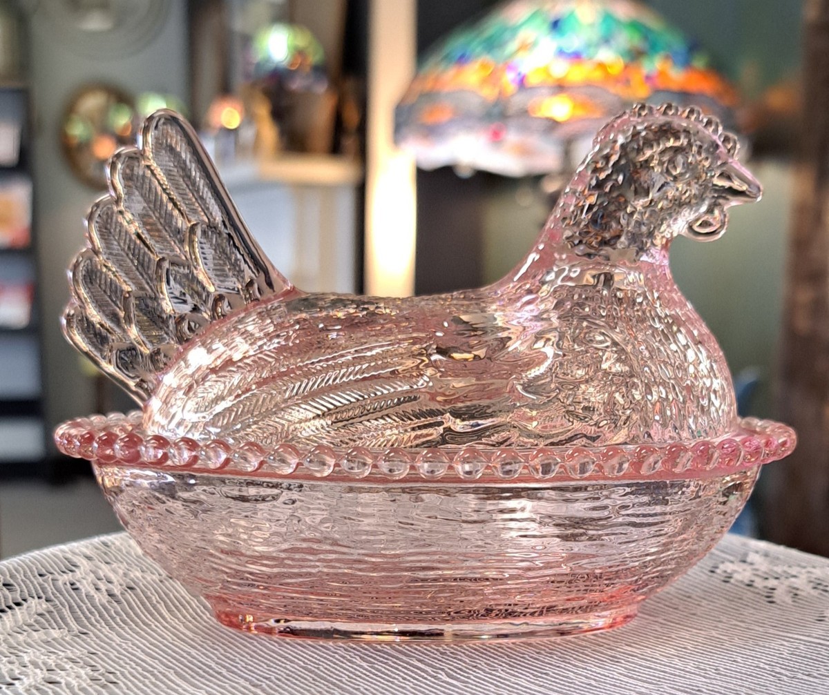 Pink Hen On Nest Original Rose's Closet W/Box & Sticker, Small