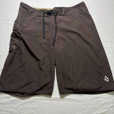 Volcom Wasabi Moon tech Board Shorts Mens 33 Black Cargo Pocket Swim Trunks