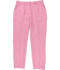 Tahari Womens Woven Straight Leg Slim Dress Pants, Pink, 12 / 29L