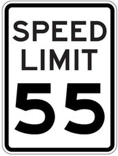 New Metal Sign Aluminum Sign R2 1 55 MPH Speed Limit H.I.P. Signs for Outdoor 