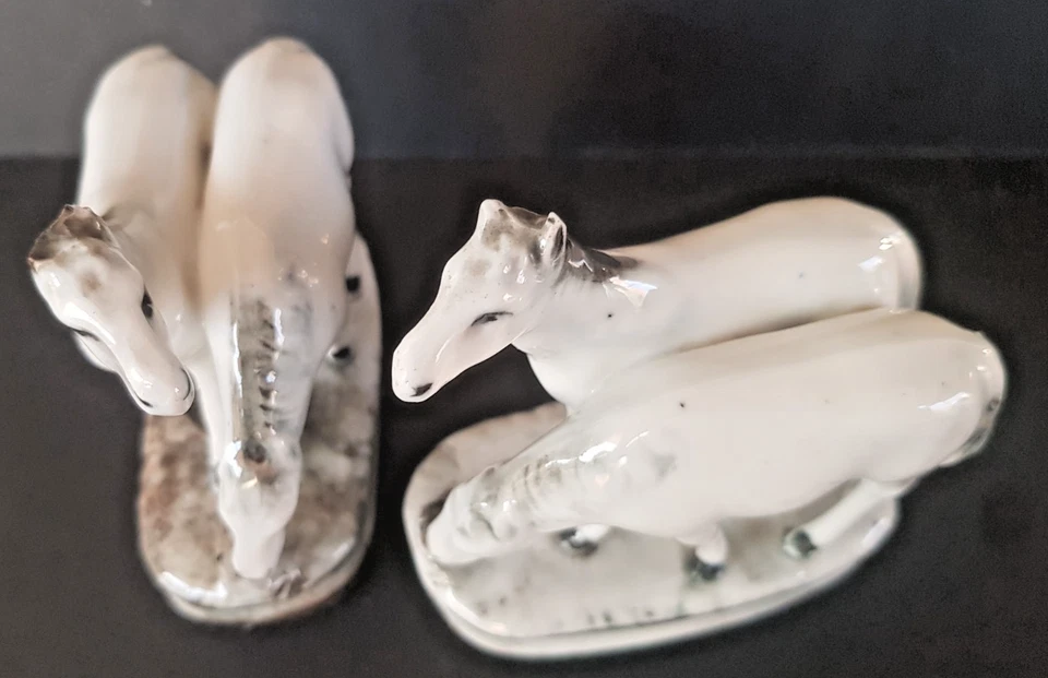 Lot de 2 figurines de chevaux en porcelaine, fin 19 eme siècle. - Photo 2/4