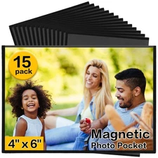 15 Pack 4x6 Inch Magnetic Picture Frame for Refrigerator Fridge Pictures Frame