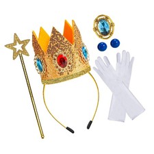 woxafo 5PCS Princess Crown Accessories, Princess Tiara Headband/Wand/Gloves/B...