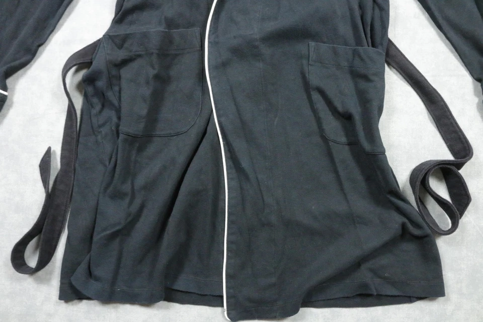 Bata Lauren Ralph Lauren para mujer mediana negra chal cuello tubo monograma RL Foto 4 de 4