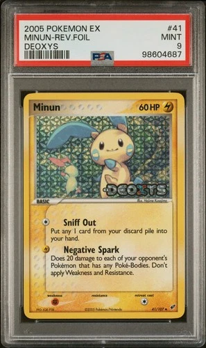 Pokemon Minun Reverse Holo EX Deoxys 41/107 PSA 9 Mint