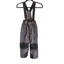 32 Degrees Kids Snow Bib Pants Gray Waterproof Ski Snowboard Size S 5/6