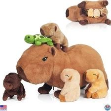 5 in 1 Capybara Plush, 14.2 Inches Capybara Stuffed Animal with Babies Inside