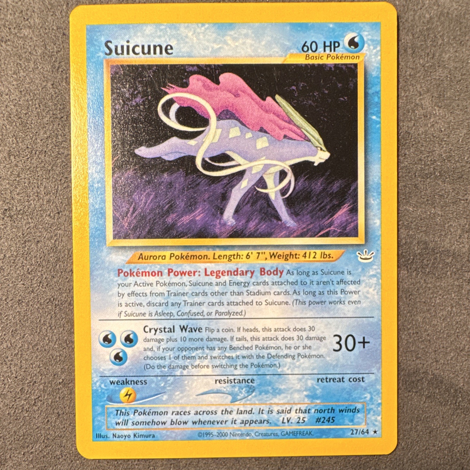 WOTC Suicune 27/64 Neo Revelation Holo Rare Unlimited English 2000