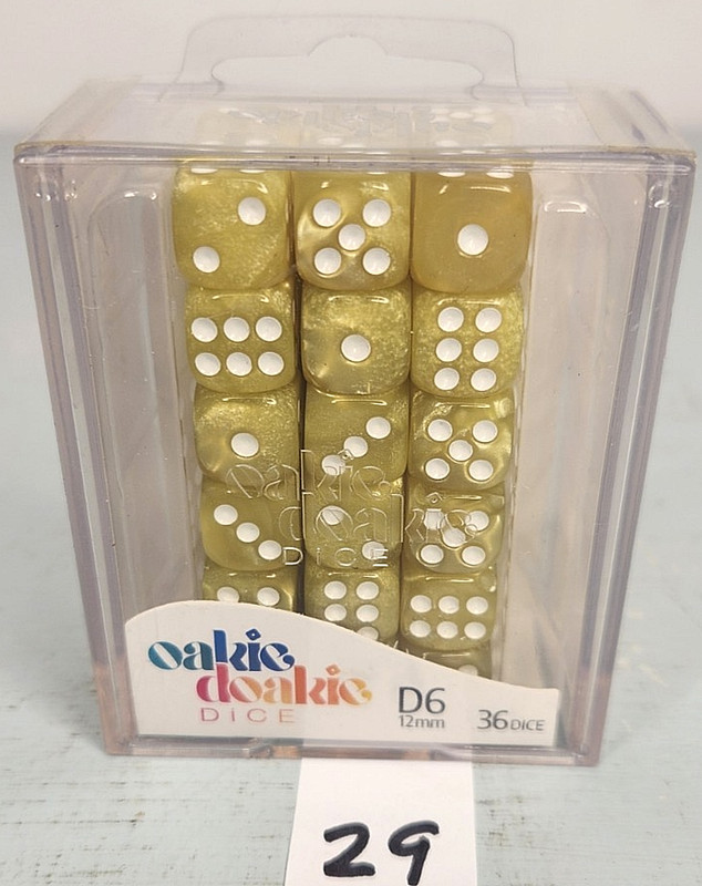 NEW Oakie Doakie DICE 36 D6 Dice 12mm Sets MARBLE YELLOW 29