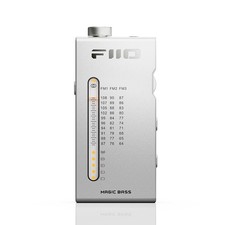 FiiO RR11 Portable HiFi FM Radio Receiver, BASS 3D Sound, Silver, Hi-Res Audio