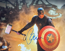 Chris Evans Signed 11x14 Photo Captain America Marvel Autograph Beckett Loa