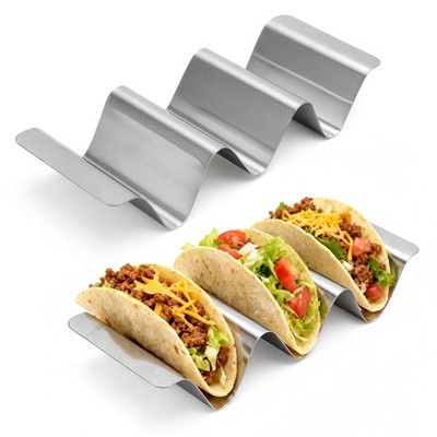Taco Halter Edelstahl Wellenform Hotdog Ständer mit Griffen 2 Stück spülbar
