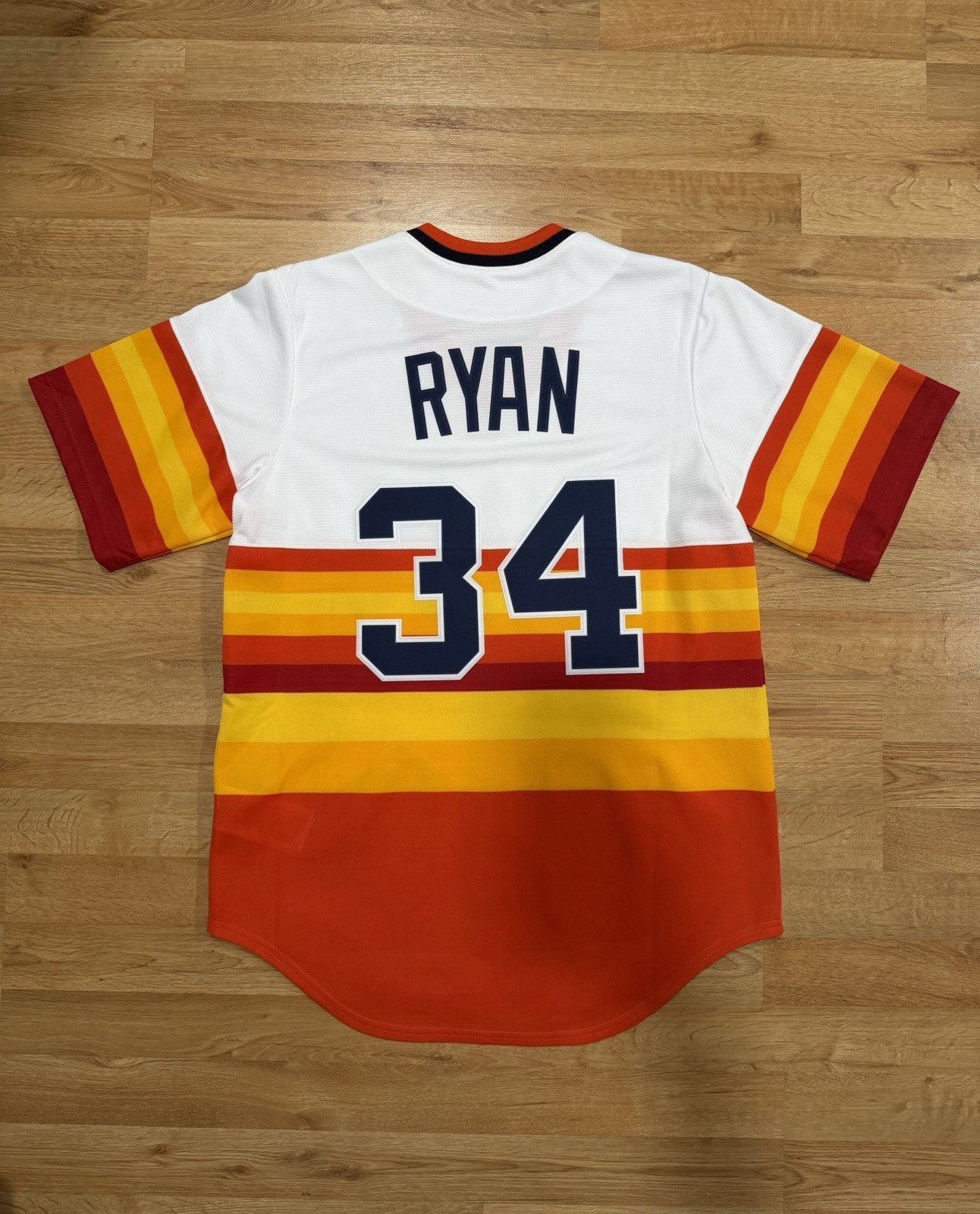 Nike Houston Astros Nolan Ryan Cooperstown Collection Striped Jersey Size Medium thumbnail 6
