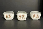 Vintage Pyrex Early American Pattern Refrigerator Set Dishes & Lids 501 & 502