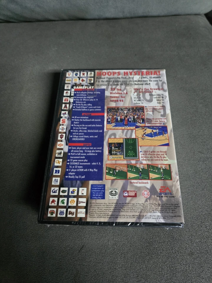 Coach K College Basketball (Sega Genesis, 1995) CIB Complete W/ Manual - Tested! - Image 2 of 4