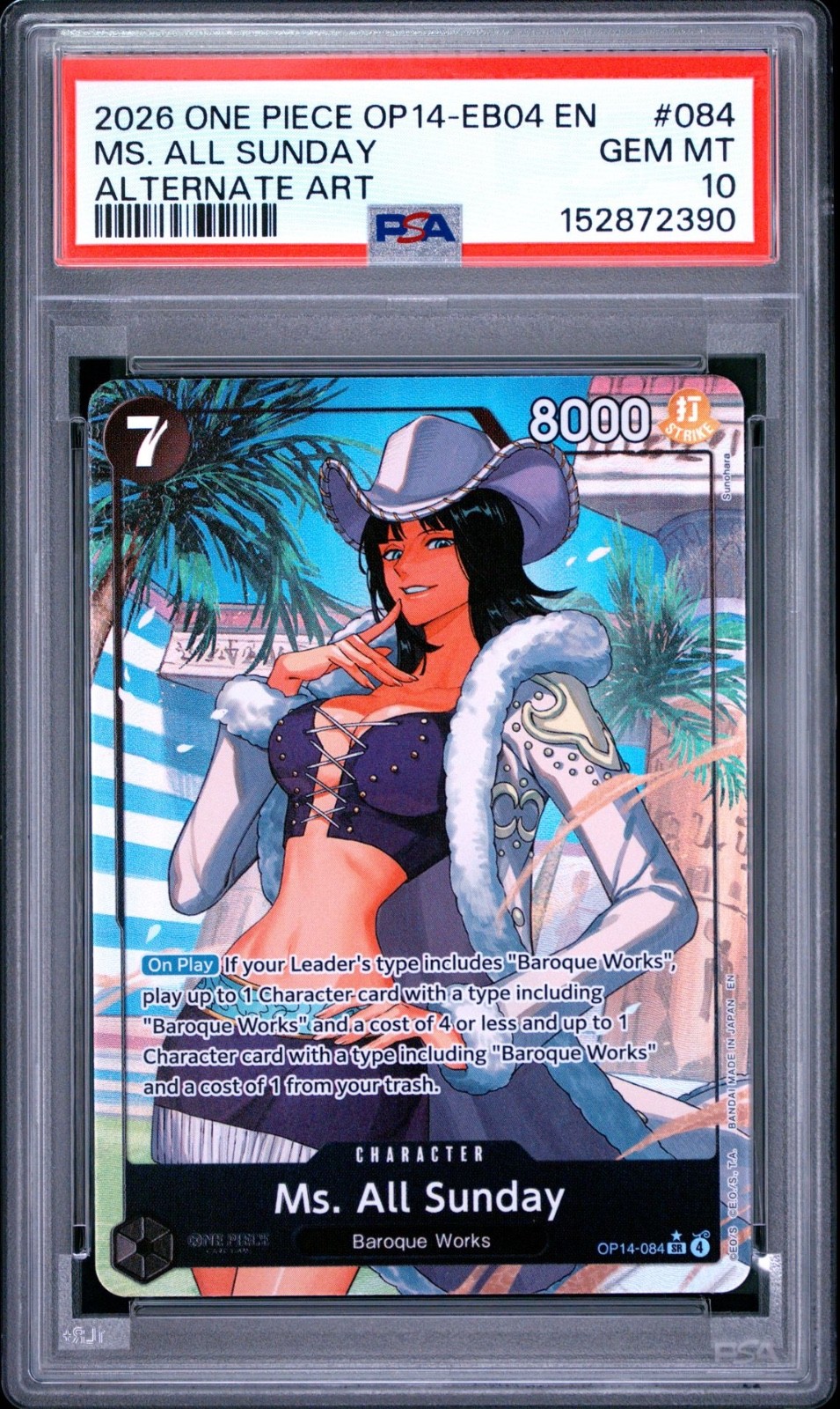 One Piece Ms All Sunday Alternate Art EB04 OP14-084 PSA 10 Gem Mint