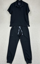 FIGS Technical Collection Scrub Set Womens Black Nala Top L Zamora Jogger Pant M