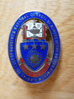 Vintage Enamelled Hallmarked Silver Badge ROYAL COLLEGE OF NURSING etc.