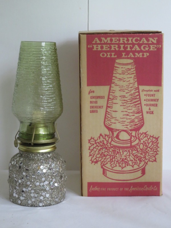 Vintage Christmas Oil Lamp from American Candle Co. Original Box