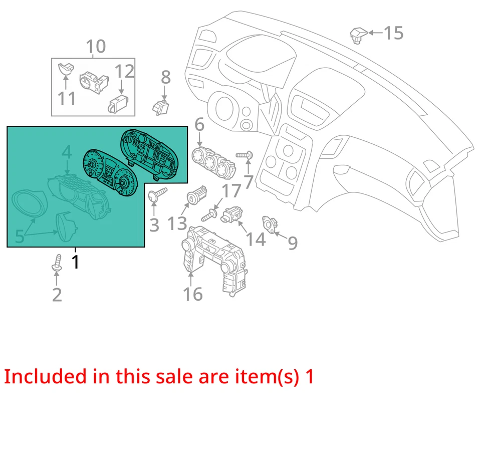 Speedometer Cluster MPH Coupe Cruise Fits 13 GENESIS 6817224 - Image 3 of 4