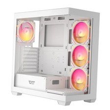 DS900 ATX Mid-Tower Gaming PC Case, Dual Tempered Glass Full View Design, 1×