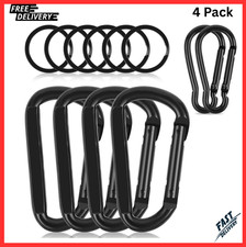 Carabiner Clip, 4 Pack, 850lbs 3" Heavy Duty Caribeaners for Hammocks, Campin...
