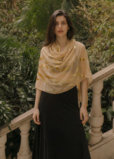 Sciarpa Valentino marrone ritaglio con velluto misto seta ITALIA 25"x68" nuova con etichetta