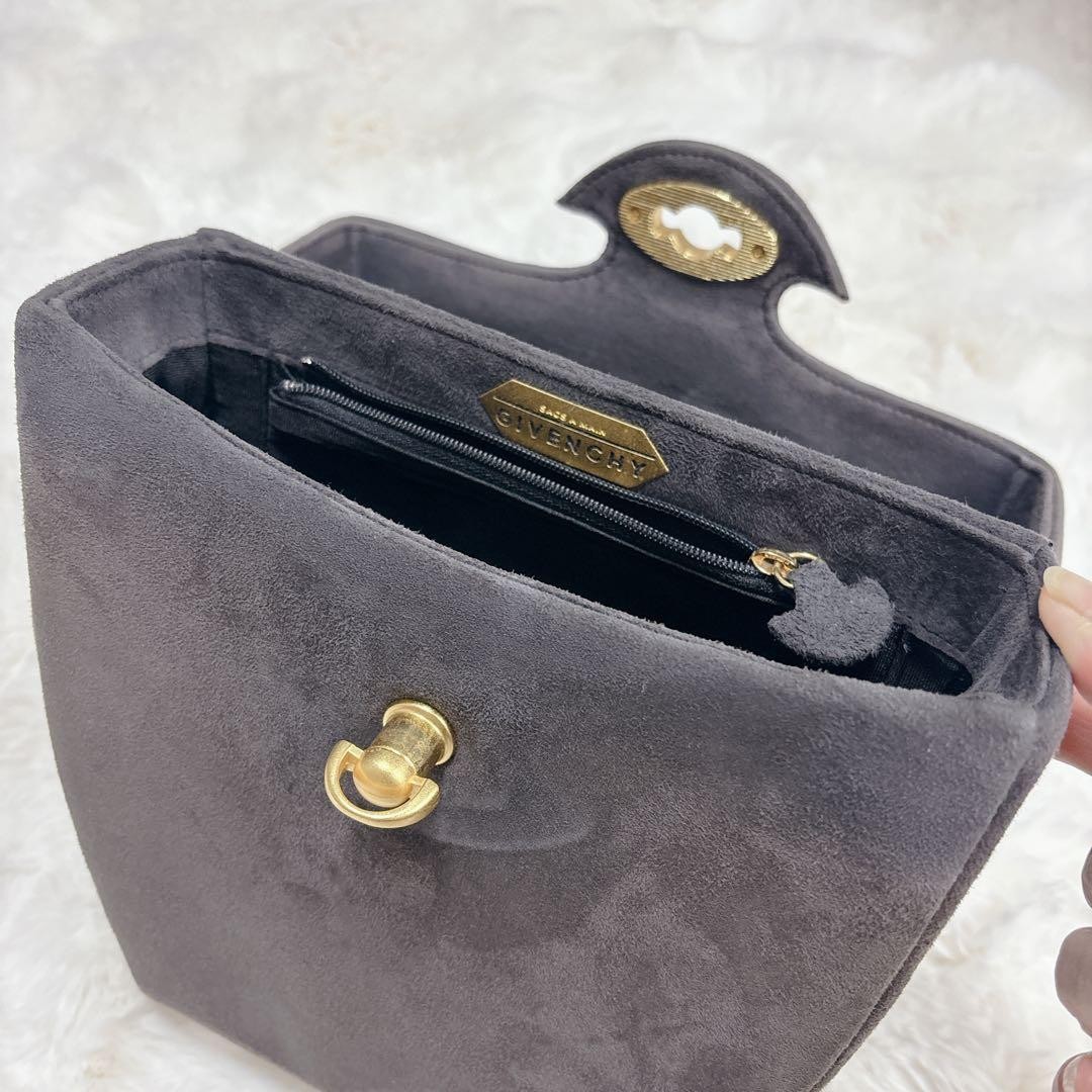 Givenchy Handbag Vintage Suede Gold Hardware thumbnail 6
