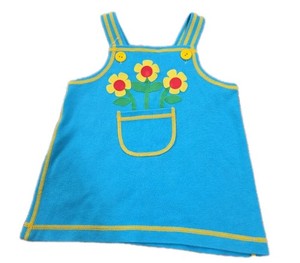 Vintage Carter's Girls Jumper Flower Dress Size 3T 1970's
