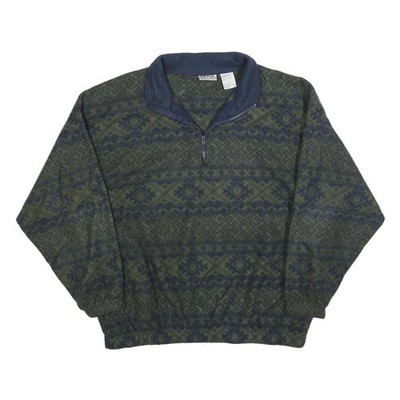BUGLE BOY Herren Grün & Marineblau Muster Pullover Rundhals Basic Strick XL