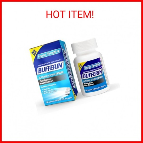 Bufferin Aspirin 325mg, Pain Reliever & Fever Reducer, with 3 Buffering ...