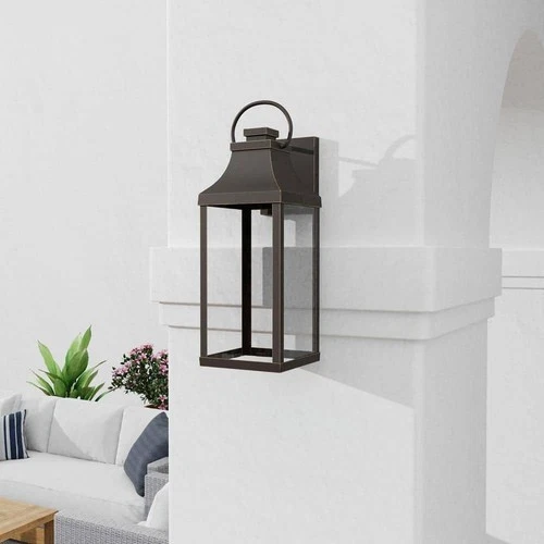 Capital Lighting Bradford 21 in. Bronze Outdoor Wall Lantern Sconce w/ Glass - Picture 3 of 9