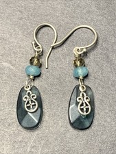 STERLING SILBER 925 Konvolut Ohrringe Paar M19 zierlich blau Kristall Kreuz Glaube Liebe