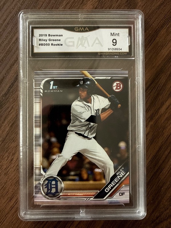 2019 Bowman Draft 1st Riley Greene #BD50 RC MLB ⚾️ GMA Mint 9 Detroit Tigers