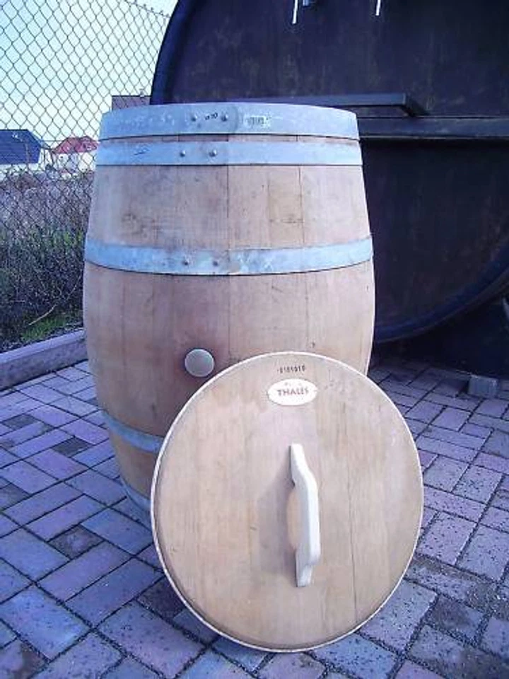 225L TOP FASS REGENTONNE WEINFASS EICHENFASS WASSERFASS HOLZFASS WASSERTANK TROG - Bild 2 von 4