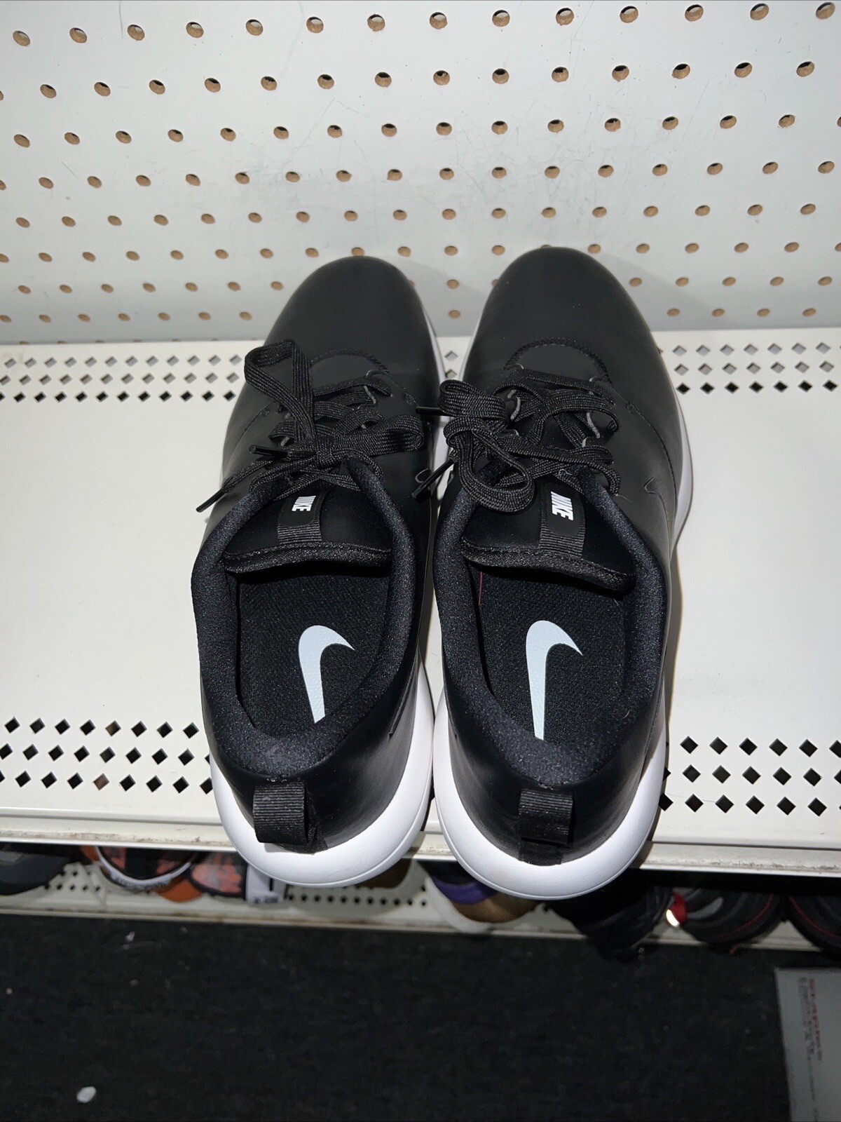 Nike Roshe G Tour Mens Leather Golf Shoes Spikes Size 9 WIDE Black