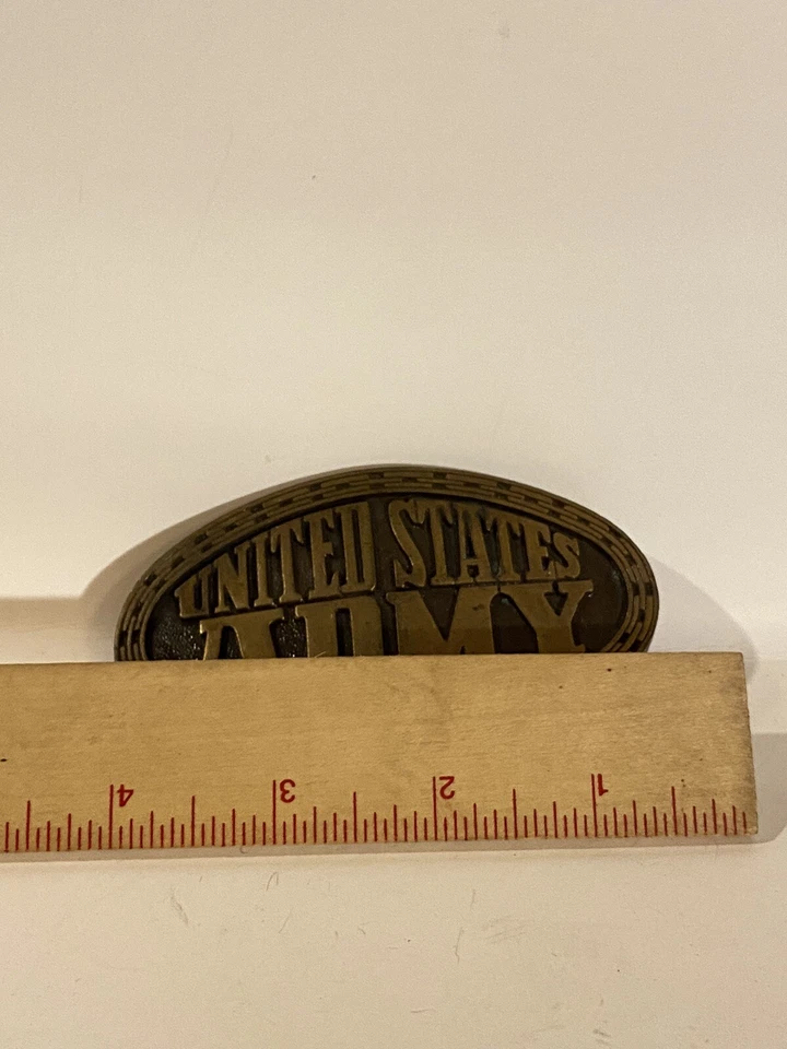 Hebilla de cinturón vintage de latón macizo PROGRAMA DE ENTRADA RETRASADA EJÉRCITO DE ESTADOS UNIDOS Foto 2 de 4