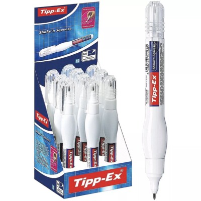 BIC Tipp-Ex 'Shake n Squeeze' Korrekturflüssigkeitsstift, feine Spitze, 10er Pack