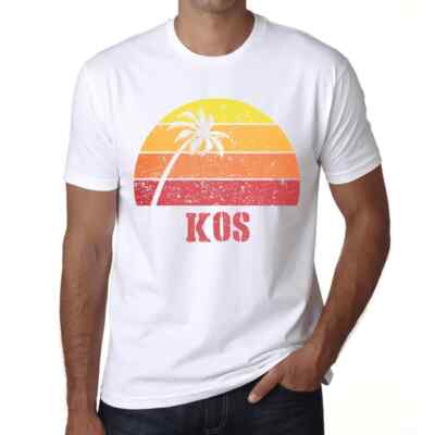 Herren Grafik T-Shirt Palme Strand Sonnenuntergang in kos   Palm, Beach, Sunset